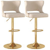 Nail-Head Velvet Upholstery Set Of 2 Barstool Chairs / Lixra