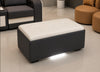 Power Recliner Genuine Leather LED Sofa With Coffee Table / Lixra