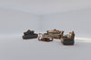 Leather Upholstered 3 Piece European Sofa Set / Lixra