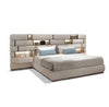 Modern Velvet Fabric Bed with Wall Panels / Lixra