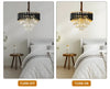 Modern Black and Gold Crystal Drum Chandelier with LED Lighting / Lixra