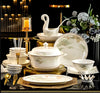 60 Pieces Golden Background Ceramic Dinnerware Set