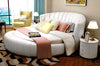 Cozy Home Comfort Round Tufted Leather Bed / Lixra