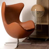 Aesthetic Egg-Shaped Leather Accent Chair / Lixra