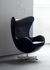 Sophisticated Leather Aesthetic Egg-Shaped Accent Chair / Lixra