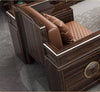 Classic Wooden Leather Sofa 3-2-1 Set / Lixra