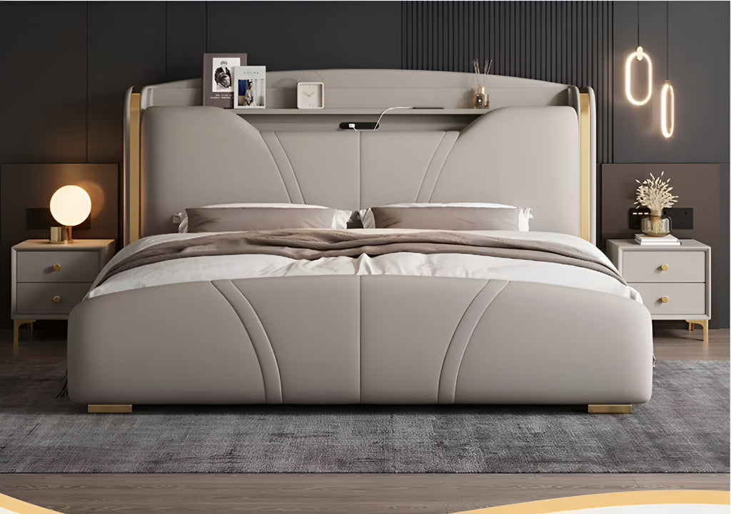 Nordic Style Gorgeous Leather Bed / Lixra