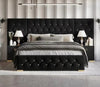King Size Diamond Tufted Modern Soft Velvet Bed / Lixra