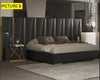 Classy Design Leather Upholstery Bedroom Set / Lixra