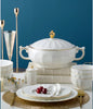 72 Pieces Golden Background Ceramic Dinnerware Set / Lixra