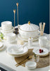 72 Pieces Golden Background Ceramic Dinnerware Set / Lixra