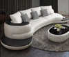 Italian Designed Solid Wooden Leather Curved Sofa Set / Lixra