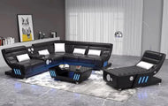 Leather Sectional LED Sofa With Chaise Lounge / Lixra
