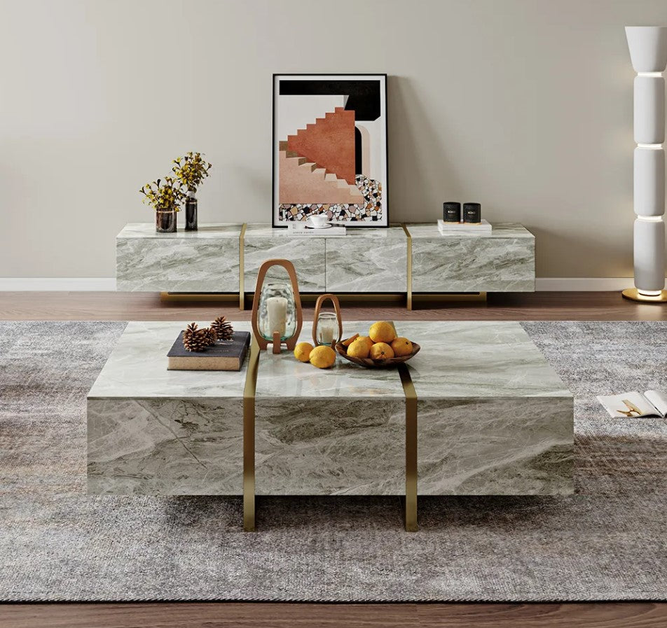Luxurious Marble Top Coffee Table / Lixra