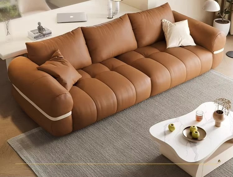 Inviting Luxury Pillow-Back Leather Sofa / Lixra