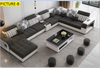 Modern Multifunctional Sectional Sofa with Microfiber Upholstery
