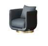 Modern Barrel Leather Accent Chair Set / Lixra