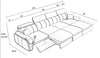 Leather Multifunctional Sofa Bed With Recliner / Lixra