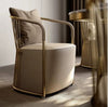 Leather Upholstered Italian Design Accent Chair / Lixra