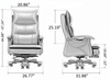 Reclining Leather Office Chair with 360-Degree Swivel