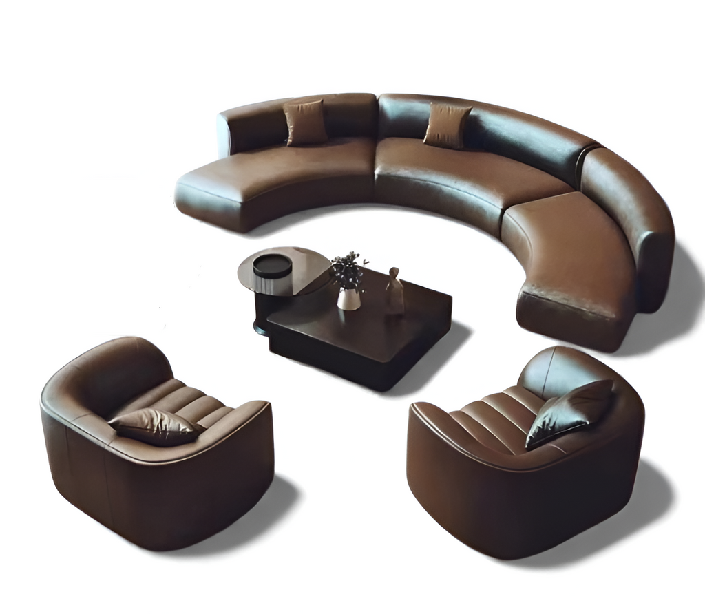 Modern Sectional Curved Leather Sofa / Lixra