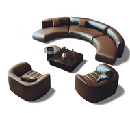 Modern Sectional Curved Leather Sofa / Lixra
