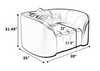 Modern Sectional Curved Leather Sofa