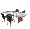Modern Rectangular Marble-Top Dining Table Set / Lixra