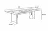 Modern Rectangular Marble-Top Dining Table Set / Lixra