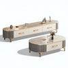 Modern Marble Top Coffee table and TV Stand Set / Lixra