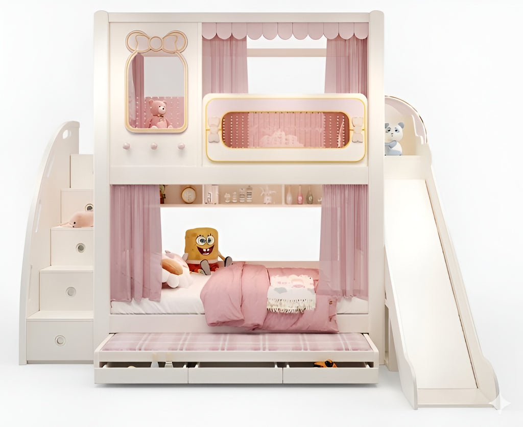 Modern Wooden Trundle Children's Bunk bed / Lixra