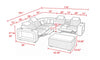 Power Recliner Genuine Leather LED Sofa With Coffee Table / Lixra