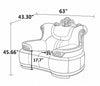 Leather Upholstered 3 Piece European Sofa Set