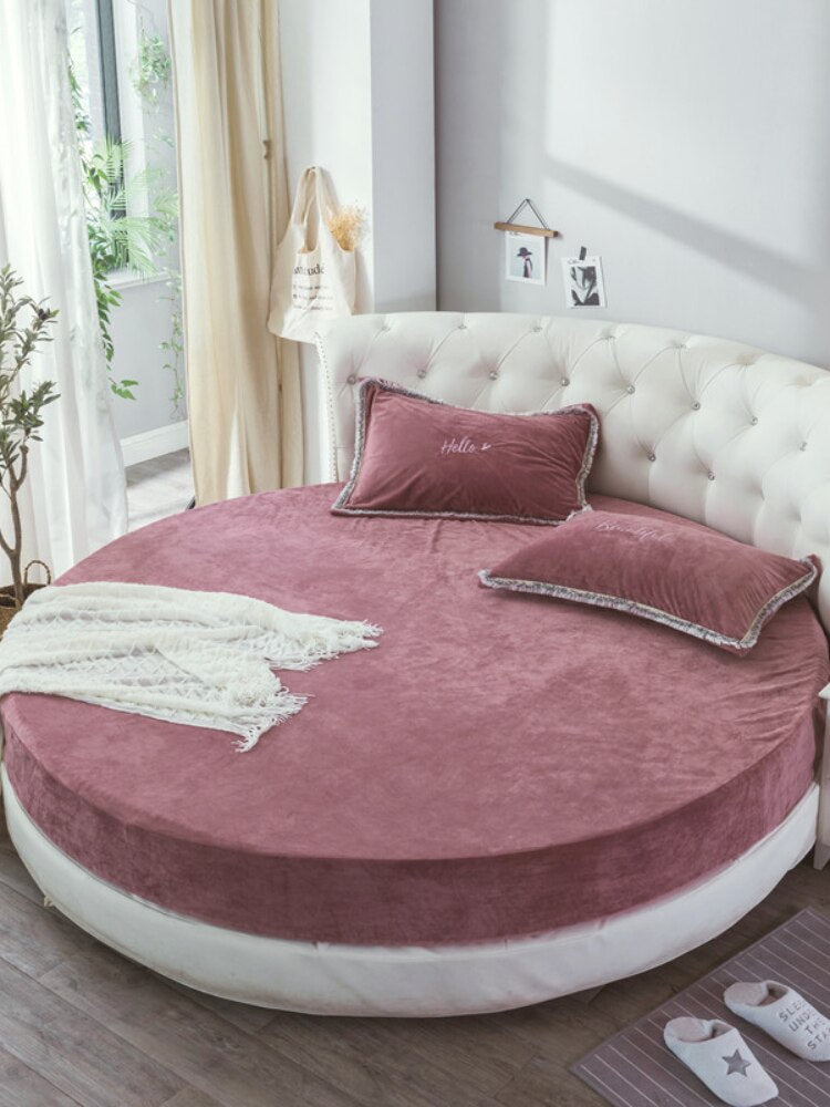 Comfortable Velvet Fabric Round Bedsheet / Lixra