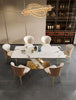 Gold Finish Marble Dining Table Set / Lixra