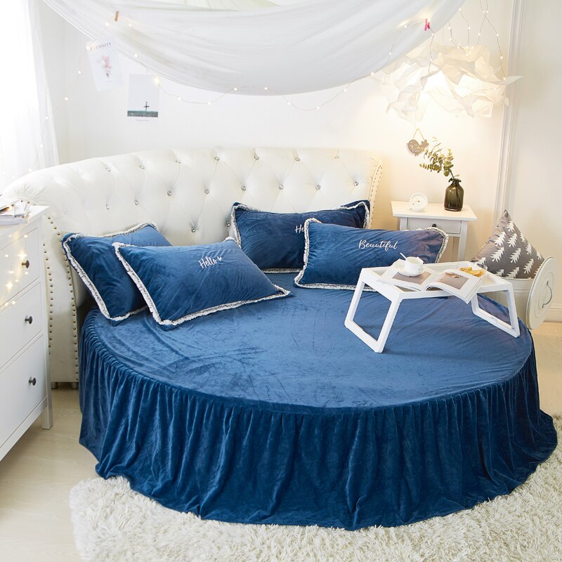 Comfortable Velvet Fabric Round Bedsheet / Lixra