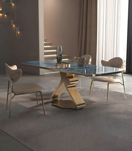 Aesthetical Marble-Top Dining Table Set / Lixra
