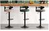 Set Of 3 Modern Leather Bar Stool With Metal Base / Lixra
