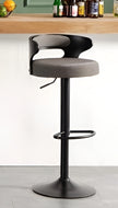 Set Of 3 Modern Leather Bar Stool With Metal Base / Lixra