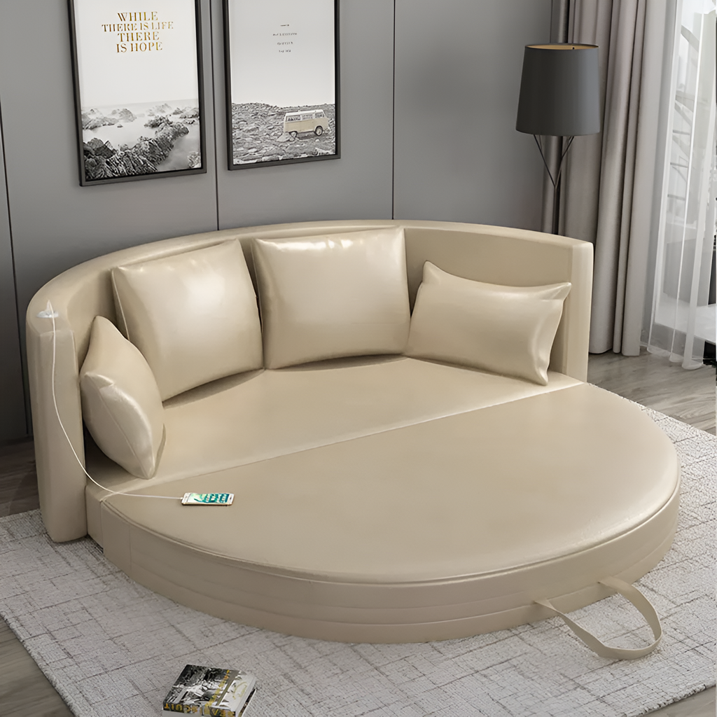 Resplendent Design Enduring Leather Sofa Bed