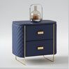 Set Of 2 Leather Upholstered Wooden Nightstand / Lixra