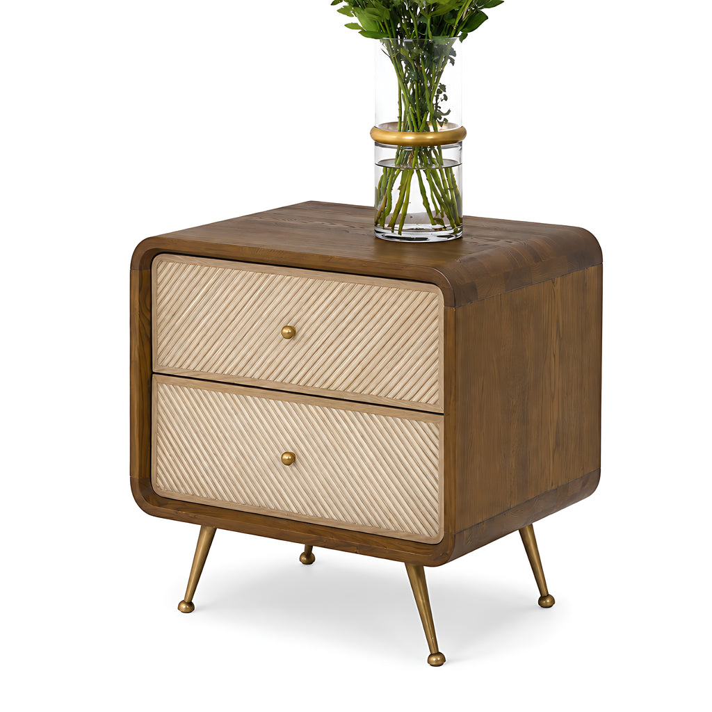Set Of 2 Wooden Minimalist Nightstands / Lixra