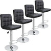 Set of 4 Height Adjustable Swivel Leather High-Raised Stool / Lixra