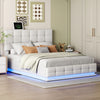 Queen Size PU Upholstered Bed With LED Lights  / Lixra