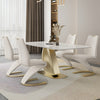 Modern Marble Dining Table Set With Chairs / Lixra