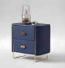 Set Of 2 Leather Upholstered Wooden Nightstand