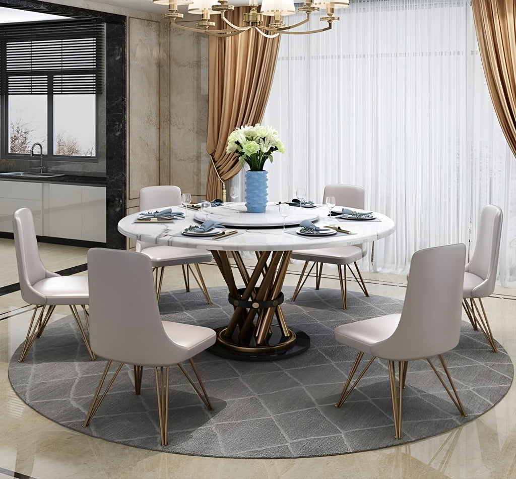 Home Delight Marble Dining Table Set / Lixra