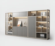 Luxuries Gray Wooden Bookshelves with LED / Lixra