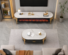 Stylish Coffee Table & TV Stand Set With LED Fireplace / Lixra