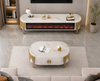 Stylish Coffee Table & TV Stand Set With LED Fireplace / Lixra